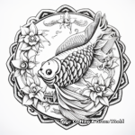 Meditative Koi Fish Mandala Coloring Pages 3