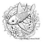 Meditative Koi Fish Mandala Coloring Pages 4