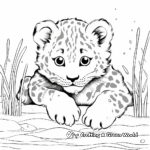 Melting Snow Leopard In Snowfall Coloring Pages 1