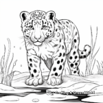 Melting Snow Leopard In Snowfall Coloring Pages 2