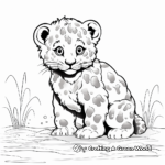 Melting Snow Leopard In Snowfall Coloring Pages 3