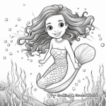 Mermaid Coloring Pages in a Realistic Ocean Setting 2