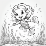 Mermaid Coloring Pages in a Realistic Ocean Setting 3
