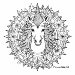 Mesmerizing Mandala Unicorn Coloring Pages 4