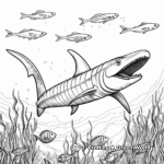 Mesmerizing Mosasaurus Swimming Scene Coloring Pages 1