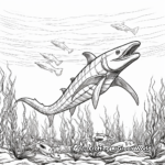 Mesmerizing Mosasaurus Swimming Scene Coloring Pages 2