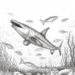 Mesmerizing Mosasaurus Swimming Scene Coloring Pages 4