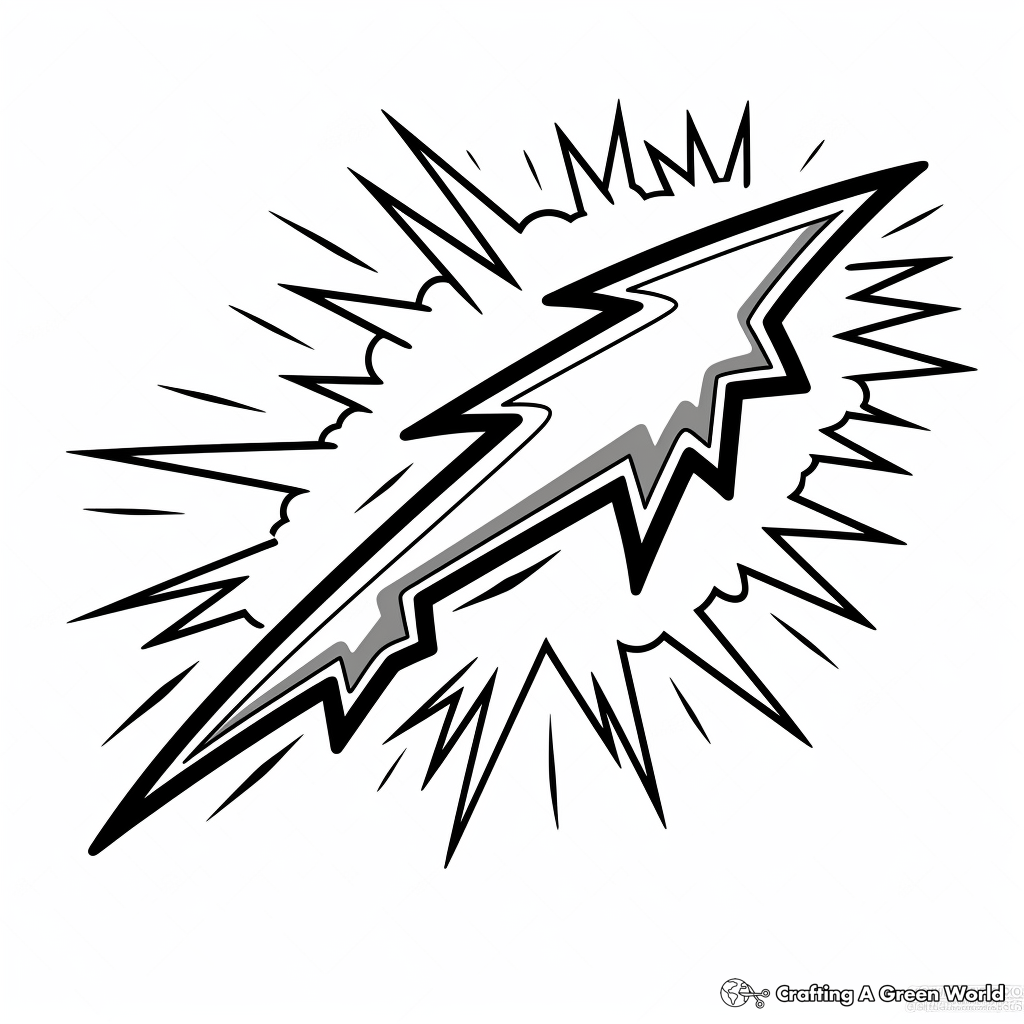 Metallic Effect Lightning Bolt Coloring Pages 1