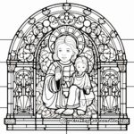Meticulous Stained Glass Window Coloring Pages 2