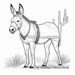 Mexican Burro: Cultural Donkey Coloring Pages 3