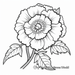 Mexican Marigold Flower Design Coloring Pages 1