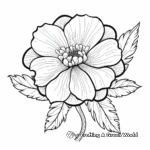 Mexican Marigold Flower Design Coloring Pages 2
