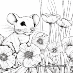 Mice with Flowers: Nature Scene Mouse Coloring Pages 1