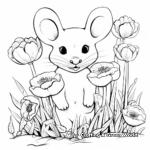Mice with Flowers: Nature Scene Mouse Coloring Pages 3