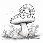 Mid-jump Mushroom Frog Coloring Page 3