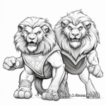Mighty Warriors: Roaring Lion and Lioness Coloring Pages 4