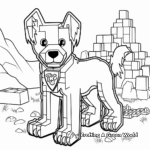 Minecraft Dog Adventure Coloring Pages 4