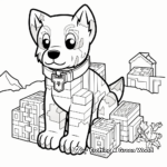 Minecraft Dog and Cat Friends Coloring Pages 4