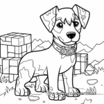Minecraft Dog and Owner Coloring Pages 1