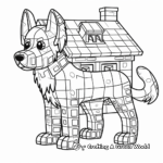 Minecraft Dog House Coloring Pages 3