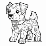 Minecraft Dog in Action: Fighting Mobs Coloring Pages 2