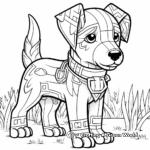 Minecraft Dog with In-Game Items Coloring Pages 2