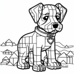 Minecraft Dog with In-Game Items Coloring Pages 3