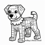Minecraft Tamed Dog Coloring Pages 1