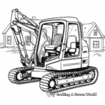 Mini Excavator for Beginners Coloring Sheets 1