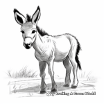 Miniature Donkey Coloring Pages 1