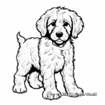 Minimalistic Bernedoodle Silhouette Coloring Pages 2