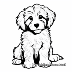 Minimalistic Bernedoodle Silhouette Coloring Pages 3