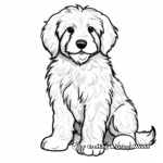 Minimalistic Bernedoodle Silhouette Coloring Pages 4