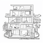 Modern Apartment Coloring Pages 1