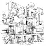 Modern Apartment Coloring Pages 2