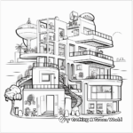 Modern Apartment Coloring Pages 3
