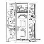 Modern Apartment Door Coloring Pages 1