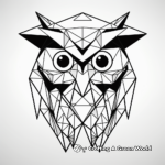 Modern Art Geometric Owl Coloring Pages 1