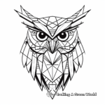 Modern Art Geometric Owl Coloring Pages 2