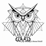 Modern Art Geometric Owl Coloring Pages 3