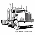Modern Low Boy Semi Truck Trailer Coloring Sheets 1