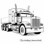 Modern Low Boy Semi Truck Trailer Coloring Sheets 3