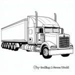 Modern Low Boy Semi Truck Trailer Coloring Sheets 4