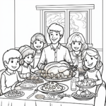 Modern Thanksgiving Celebration Coloring Pages 1