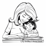 Mom and Child Mother's Day Bonding Coloring Pages 2