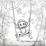 Monkey Swing: Lively Jungle Trees Coloring Pages 1