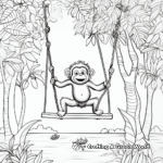Monkey Swing: Lively Jungle Trees Coloring Pages 2
