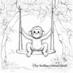 Monkey Swing: Lively Jungle Trees Coloring Pages 4