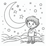 Moon and Stars Night Scene Coloring Pages 2