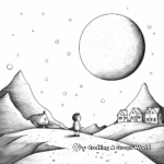 Moon Over different Landscapes Coloring Pages 1